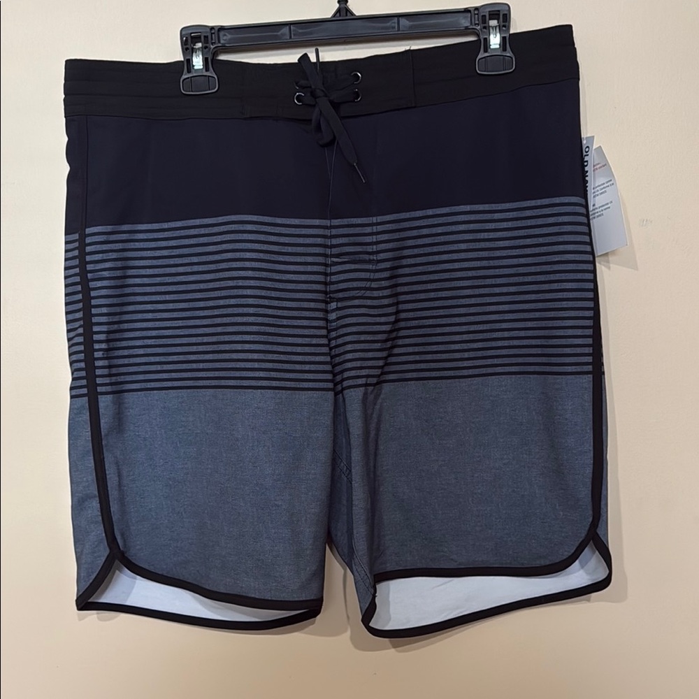 Men's Black and Gray Swim Shorts